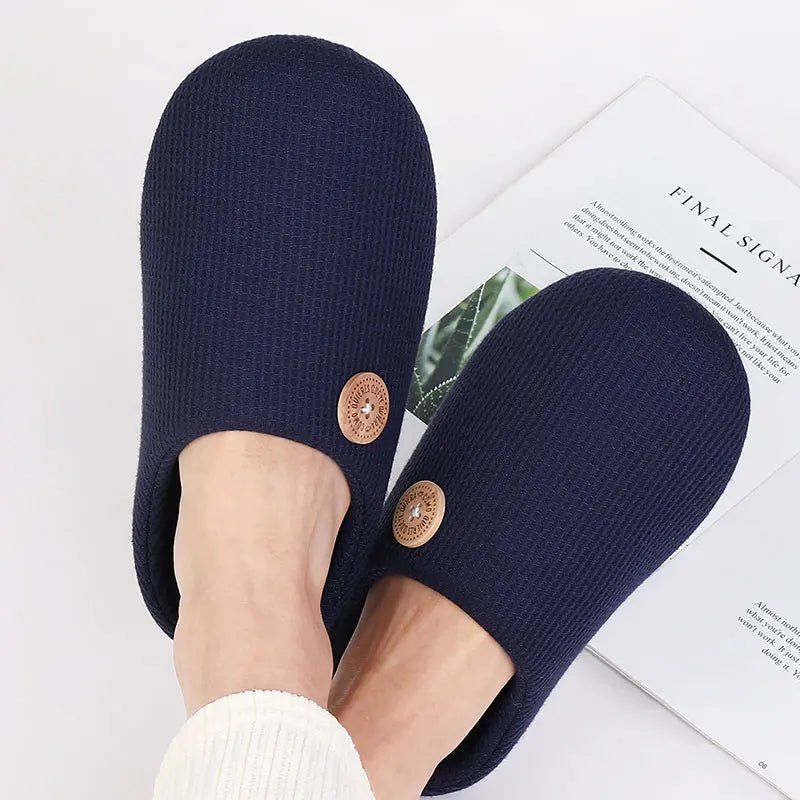 Classic Men Slippers Indoor Men Slippers Fashion Men House Slippers Outdoor Antiskid Soft Men Flat Slippers Winter Bedroom Shoes - AURA
