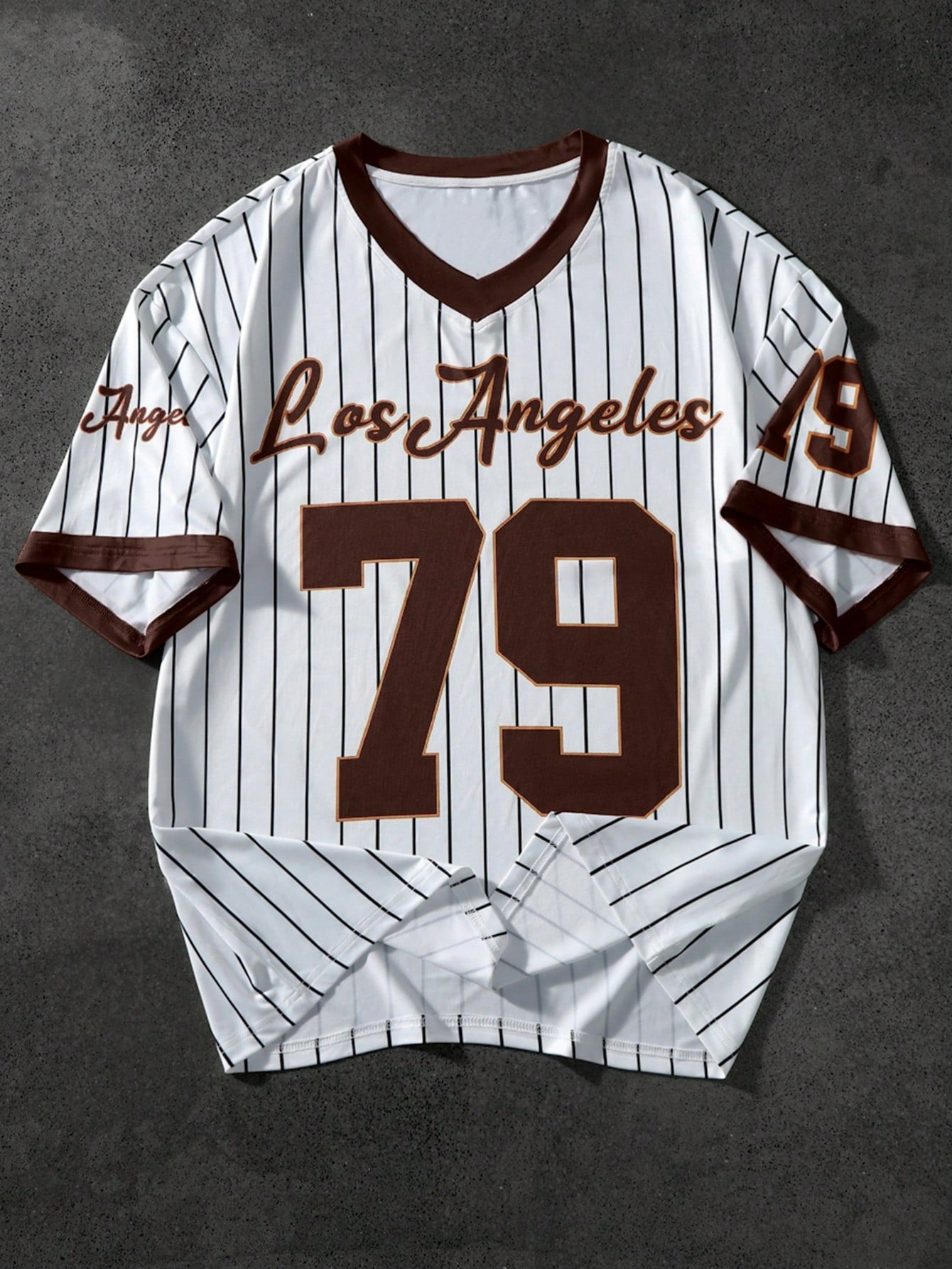 Men's Los Angeles Letter Print Short Sleeve Top - AURA