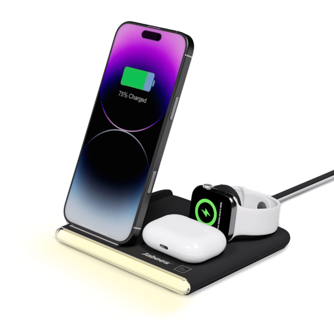 PowerGlow - Jabees PowerGlow 4 - In - 1 Foldable Wireless Charging Station - AURA