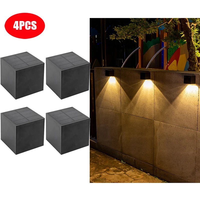 LED Solar Light Outdoor Garden Square Wall Lamp Outdoor Courtyard Garden Fence Lighting Wall Decoration Lamp - AURA