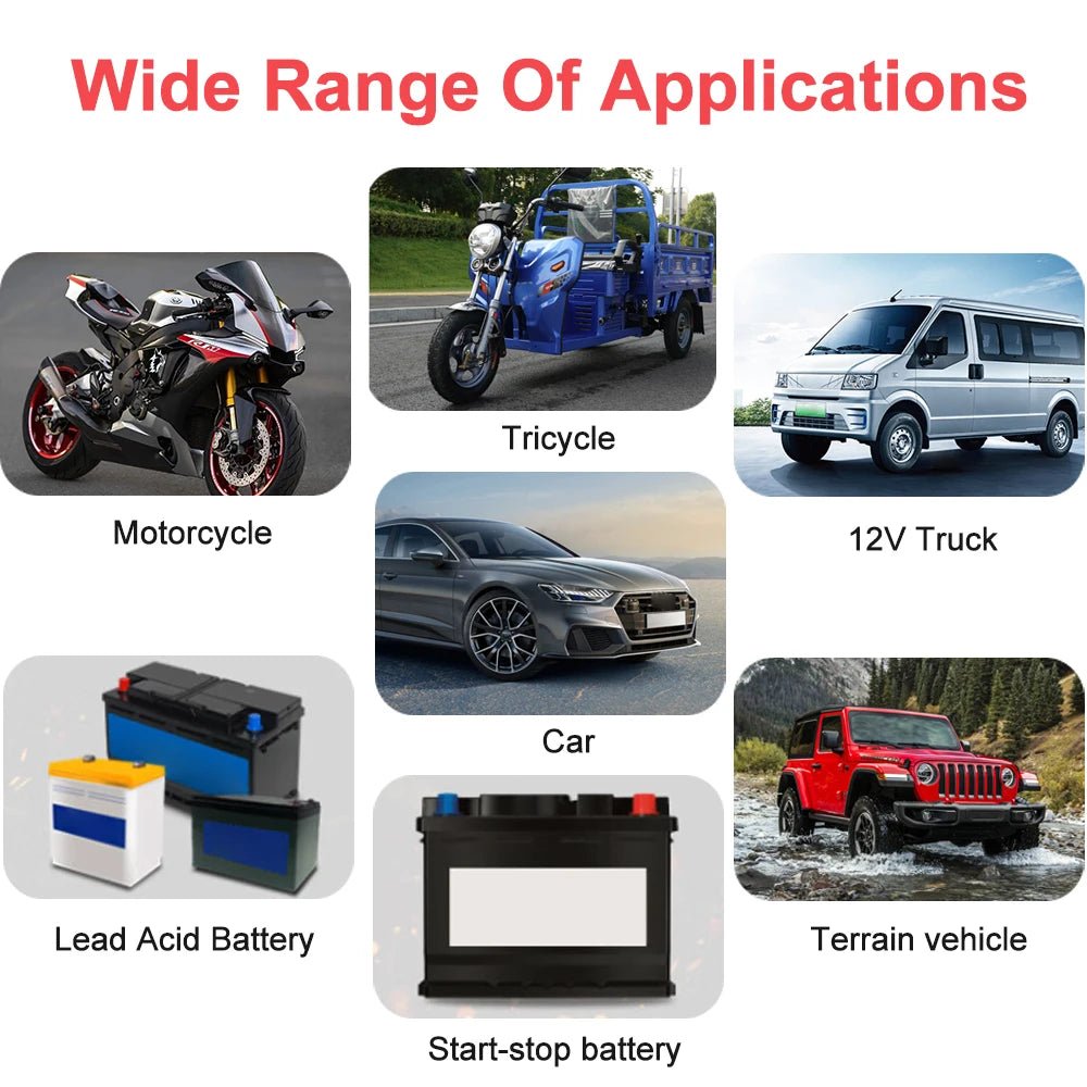 Car Battery Charger 12V 6A Pulse Repair LCD Display Smart Fast Charge AGM Deep Cycle - AURA