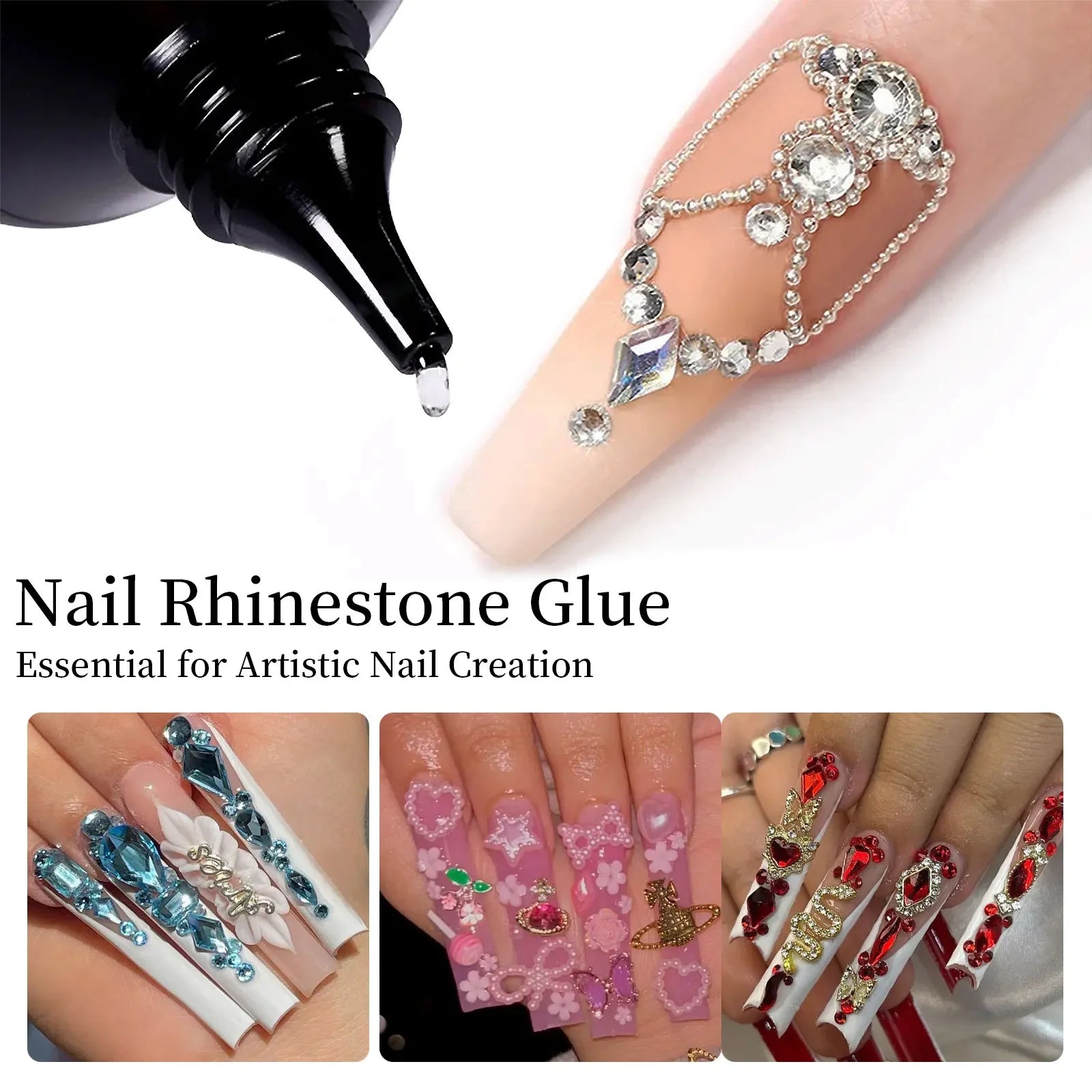 30g Nail Rhinestone Glue for Nails Super Strong Gel Nail Glue - AURA