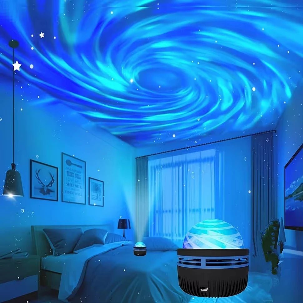 1pc Star Projector, Galaxy Projector, Water Ocean Wave Projector For Bedroom Night Light Room Decor With 7 - Colors Patterns - AURA