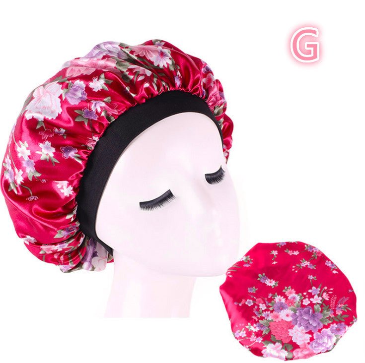 Beauty print Satin silk Bonnet sleep night cap - AURA