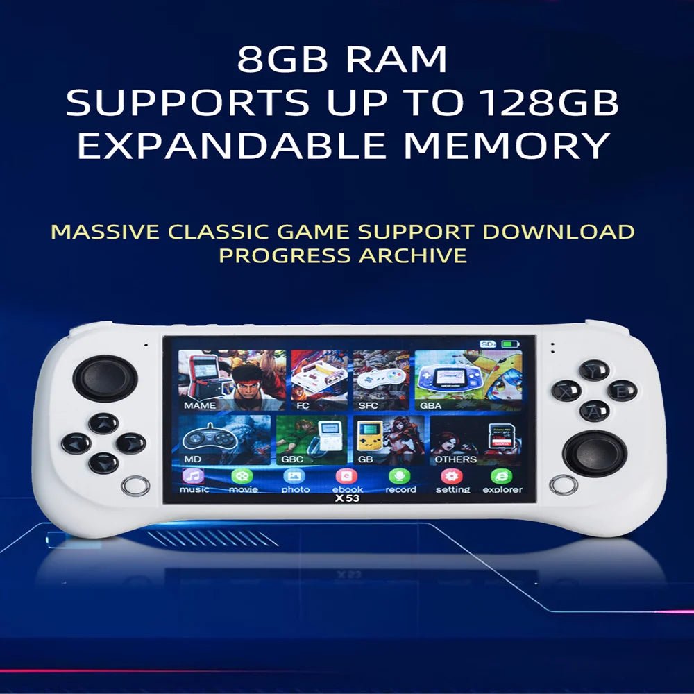 Children's Game Console X53 Handheld Game Console HD 5.1 Inch - AURA