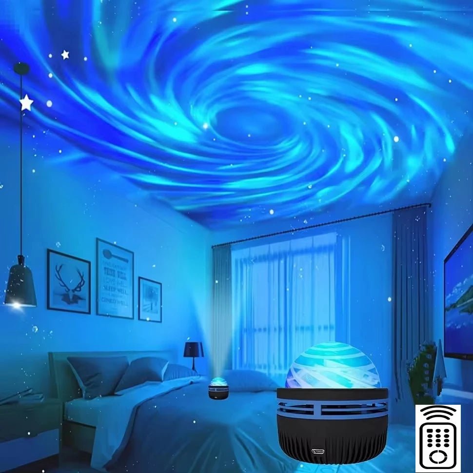 1pc Star Projector, Galaxy Projector, Water Ocean Wave Projector For Bedroom Night Light Room Decor With 7 - Colors Patterns - AURA
