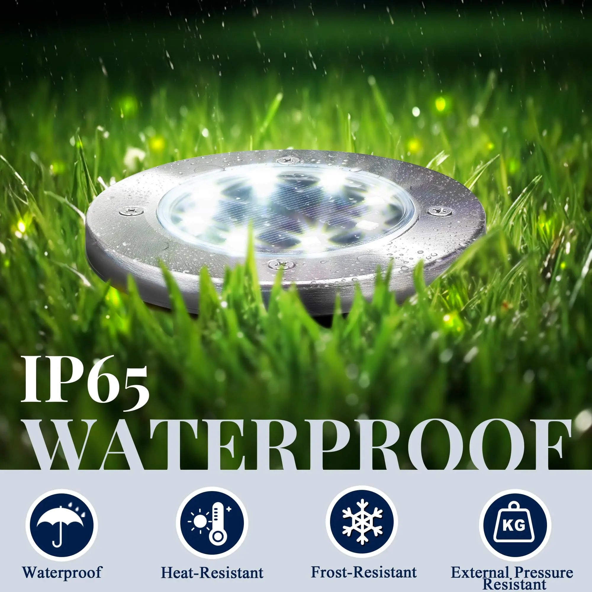 8LED Solar Garden Lights Outdoor Waterproof Sidewalk Disk Bright In - Ground Landscape - AURA