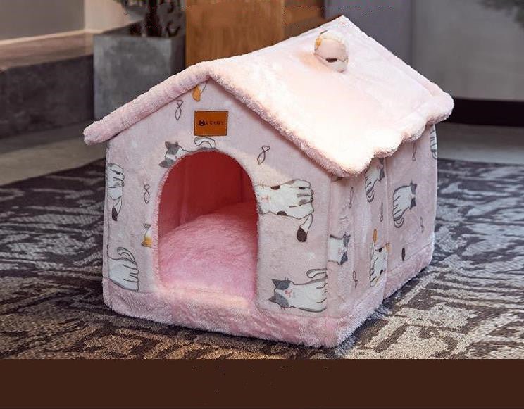 Foldable Dog House Pet Cat Bed Winter Dog Villa - AURA