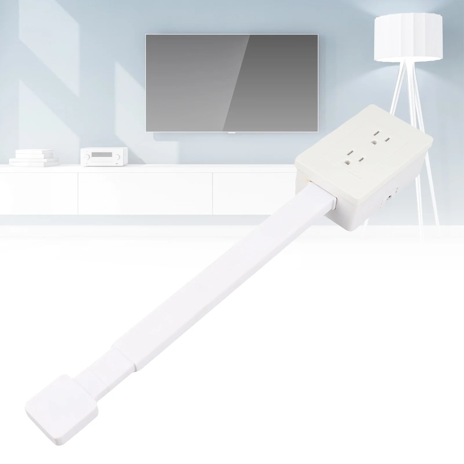 Electrical Outlet Extender Flat Plug Power Strip Features Rotates 180° - AURA