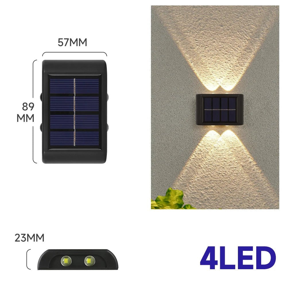 4/6/8/10LED Solar Wall Lamp Outdoor Waterproof Solar Powered Light UP - AURA