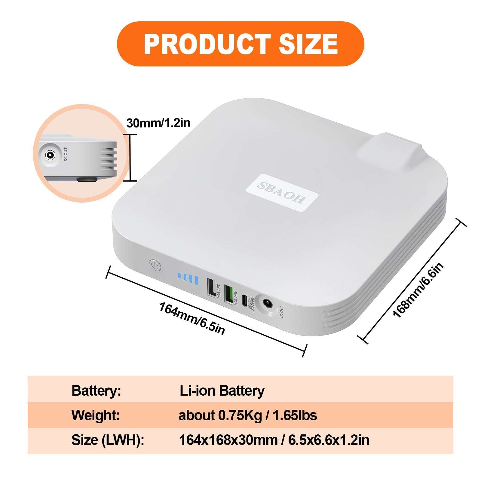 Portable Power Station,100W 88.8Wh 24000mAh Powerbank - AURA
