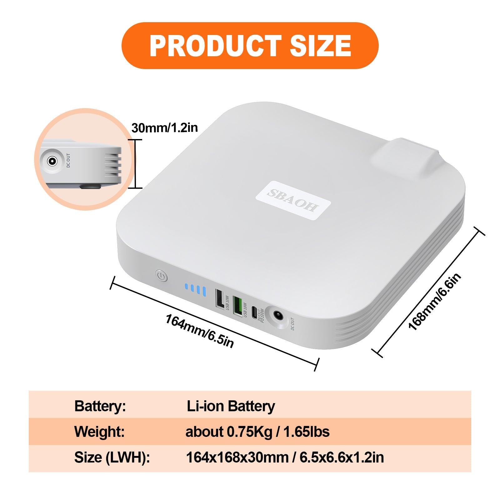Portable Power Station,100W 88.8Wh 24000mAh Powerbank - AURA
