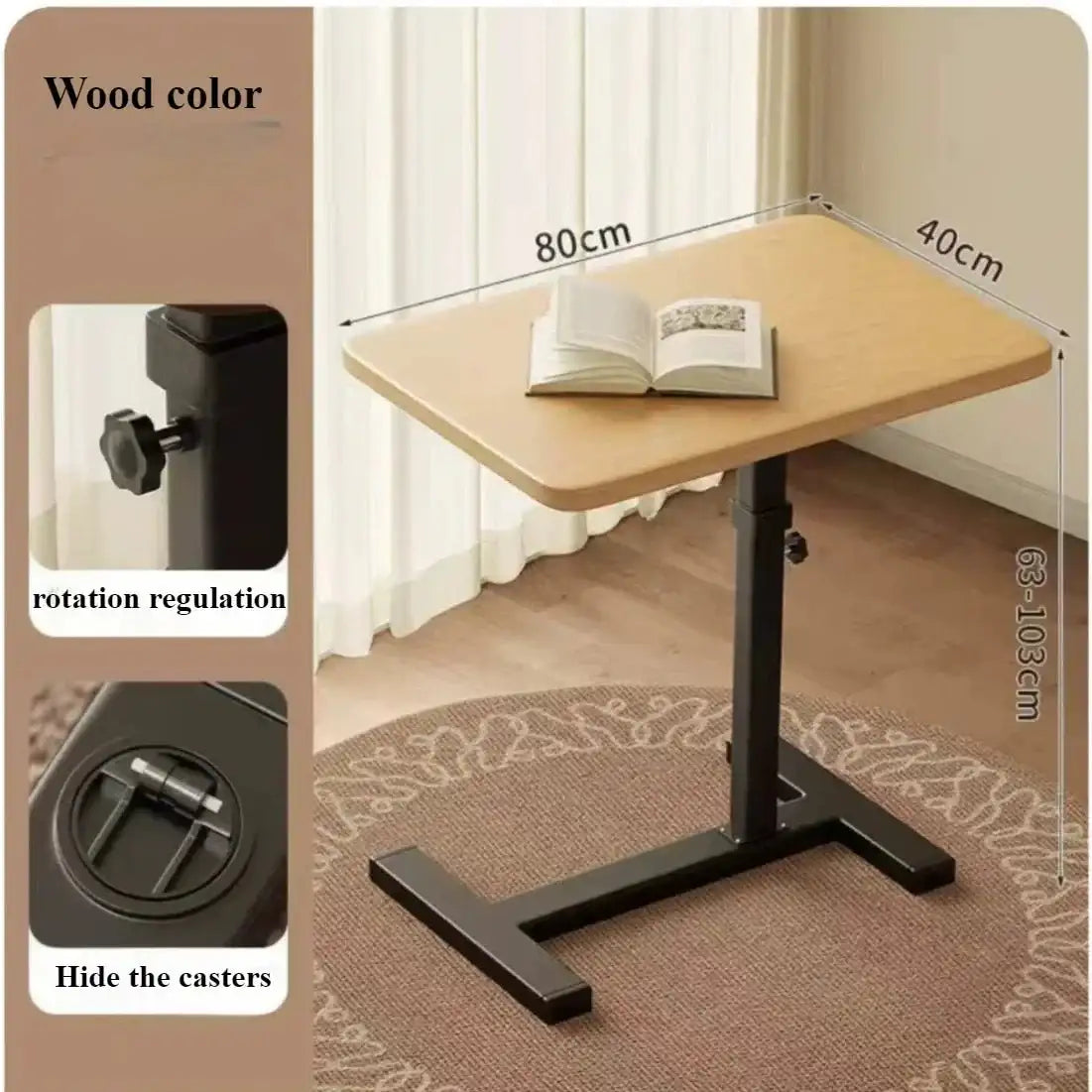 Mobile Bedside Table Household Office Desk Bedroom Folding Tables - AURA