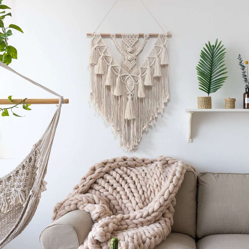 Hand - woven Pendant Macrame Wall Hanging Boho Woven Tapestry - AURA