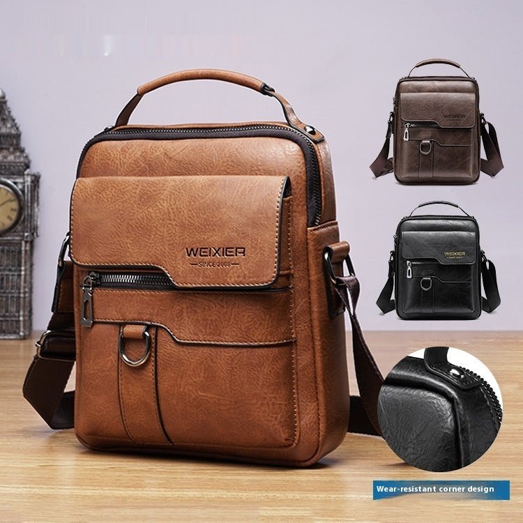 Popular Men's Messenger Bag One Shoulder Retro Business Backpack - AURA