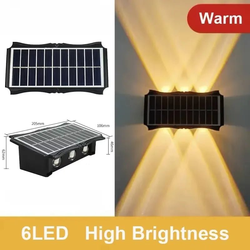 Solar Wall Lamp Outdoor Solar LED Light Waterproof Up And Down Luminous Lighting - AURA