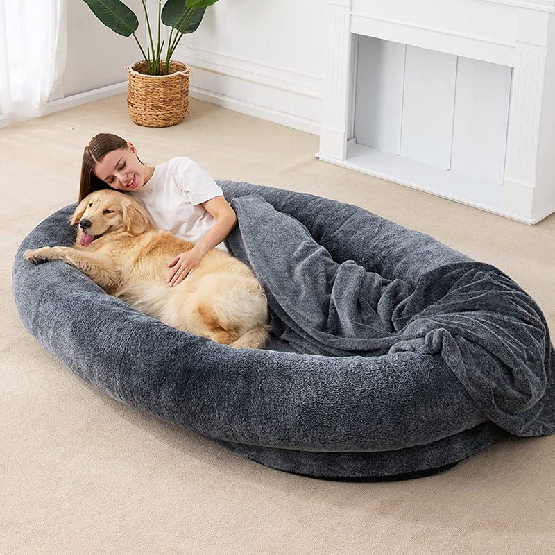 Large Human Short Plush Dog Bed - AURA
