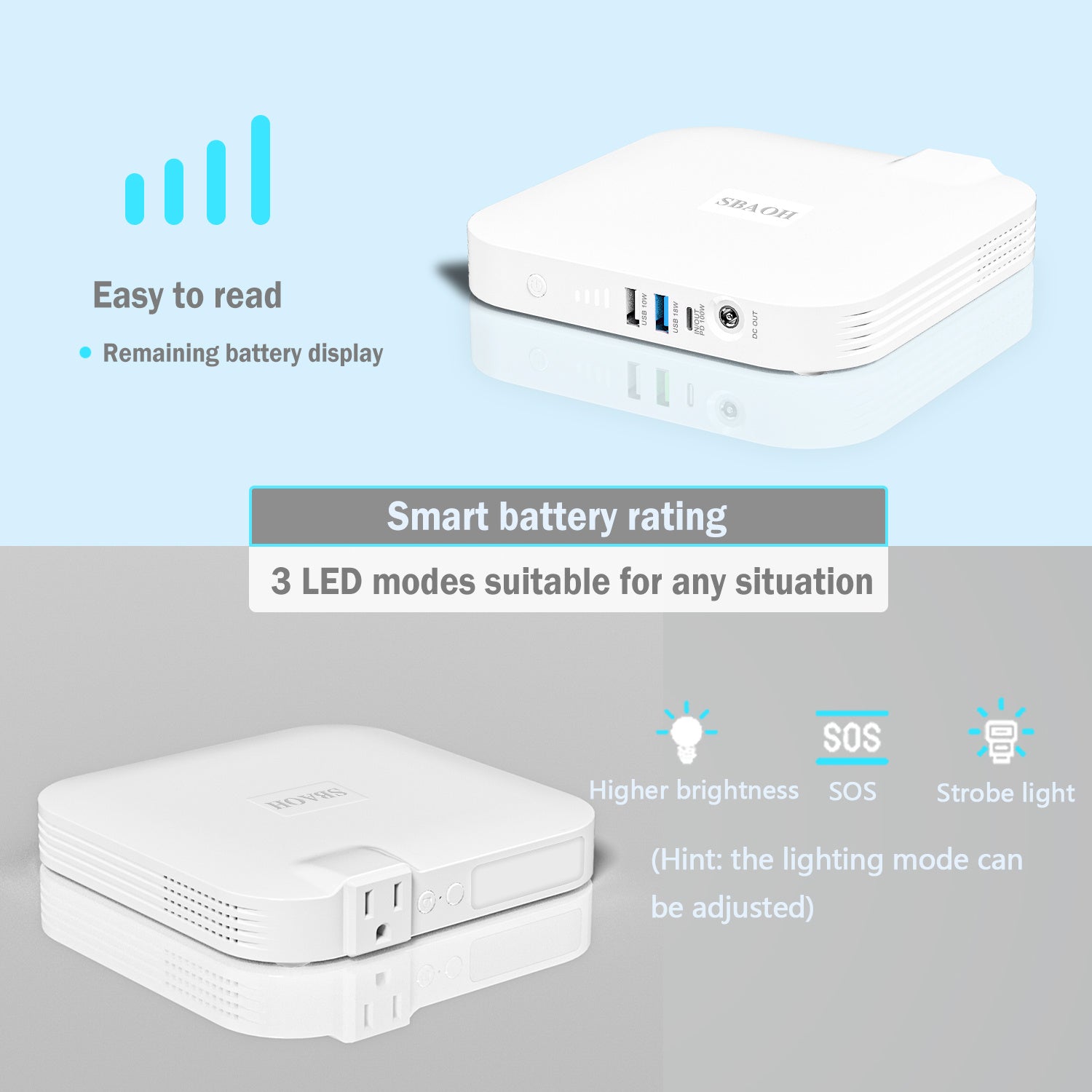 99.9W Camping Power Station,88.8Wh 24000mAh Powerbank - AURA