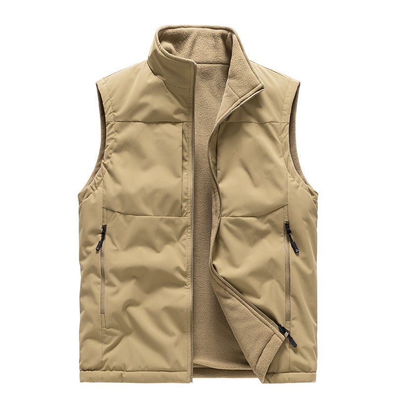 Men's Double - sided Fleece Vest Winter Warm Loose Sleeveless Tank - AURA