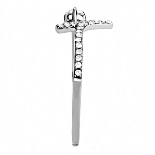 DA145 - High polished (no plating) Stainless Steel Ring with AAA Grade - AURA