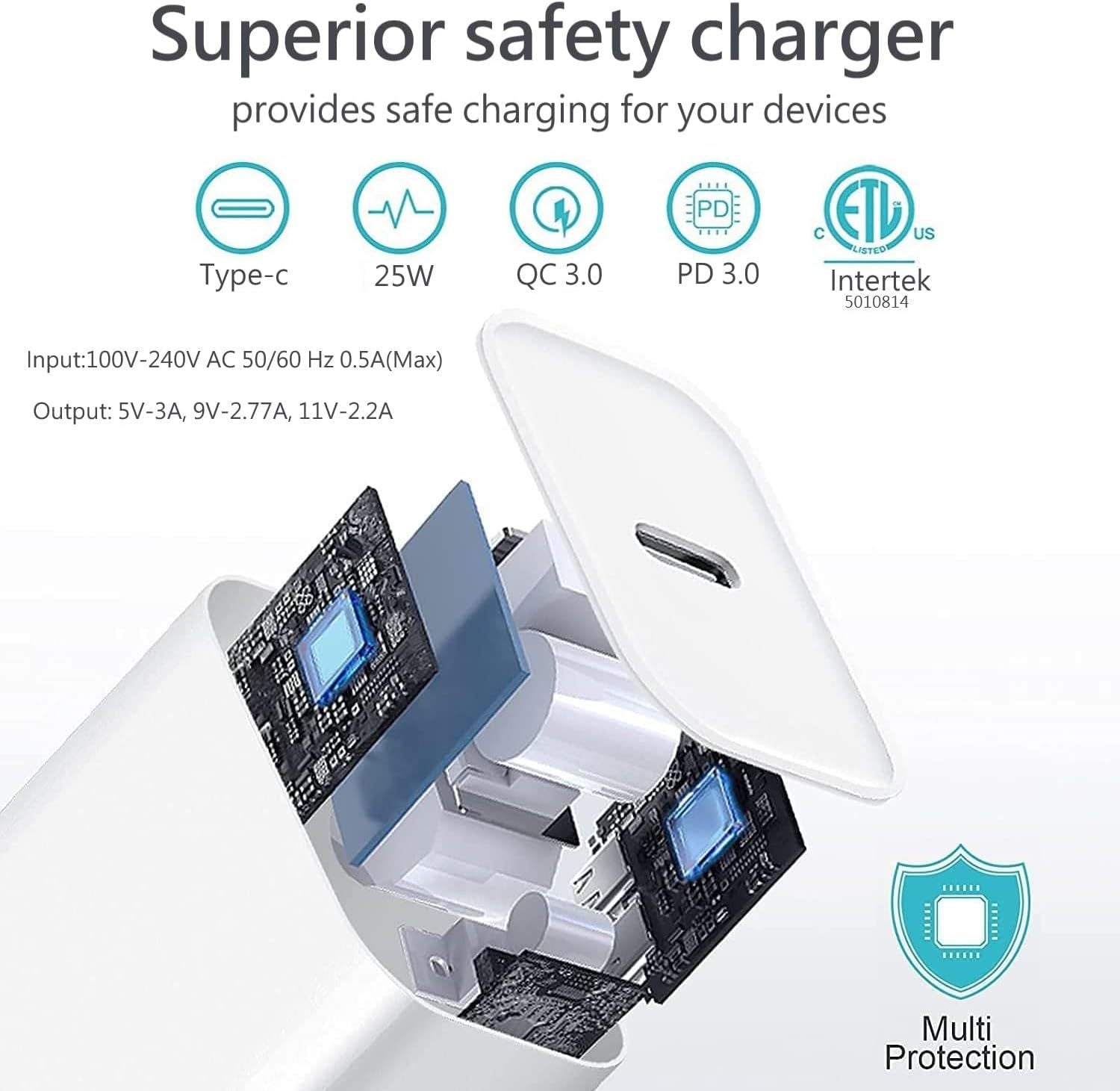 Phone Charger, Cube Phone Charger Travel 2Pack 6FT Lightning Cable - AURA