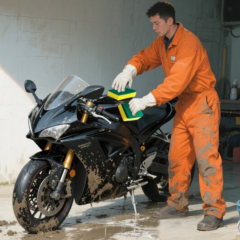 Double sided magic sponge for motorcycles, pots, and kitchens - AURA