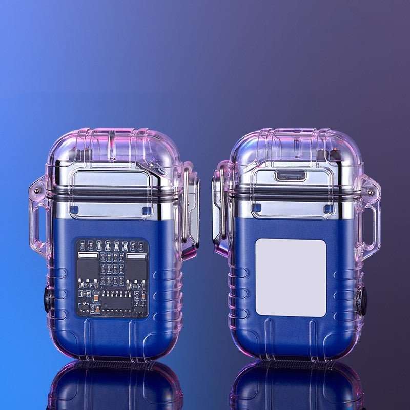 Transparent Shell Double Arc Lighter Waterproof And Windproof - AURA
