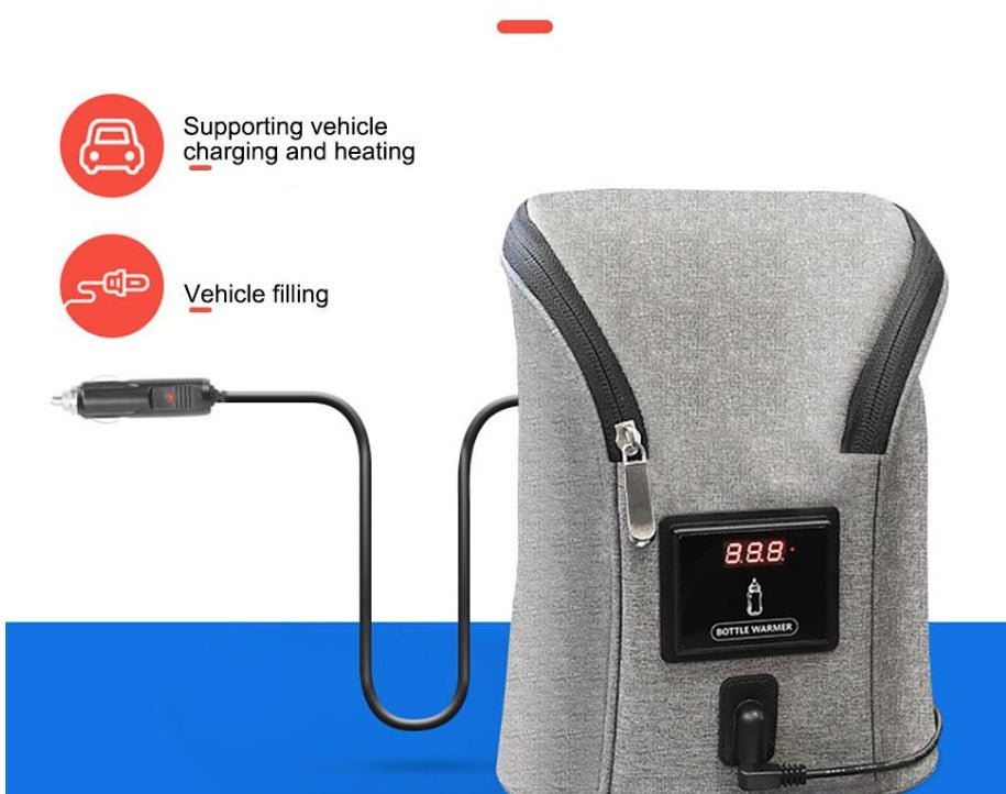 Car USB Baby Bottle Warmer Portable Travel Breast Milk Warmer - AURA