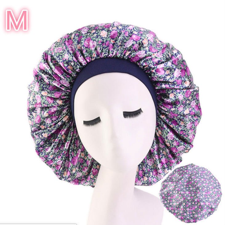 Beauty print Satin silk Bonnet sleep night cap - AURA