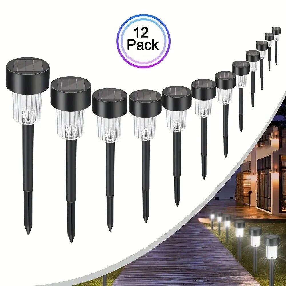 12 Pack Solar Outdoor Lights Solar Garden Light LED Landscape Lighting Waterproof - AURA