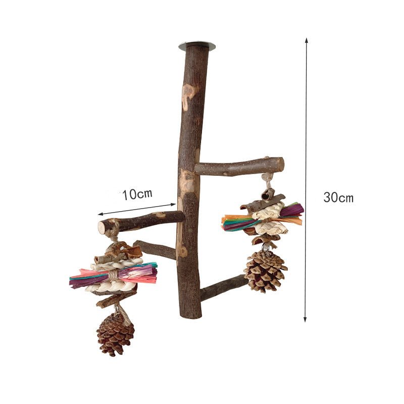 Parrot Bird Wood Stand Pole Toy - AURA