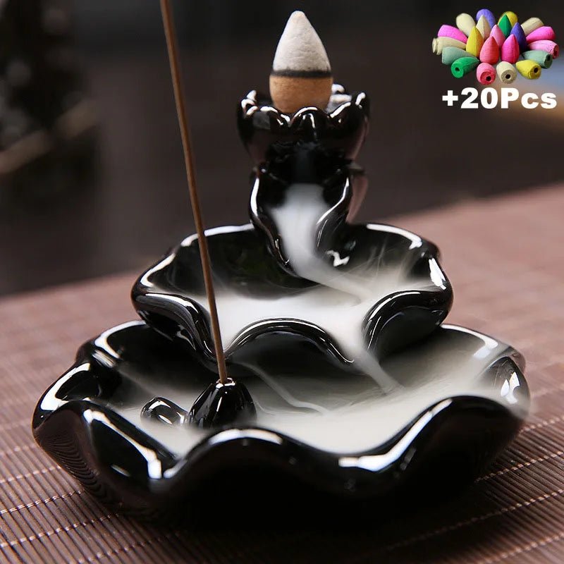 Free 20Pcs Incense cones Creative Home Decor Backflow Stick Incense - AURA