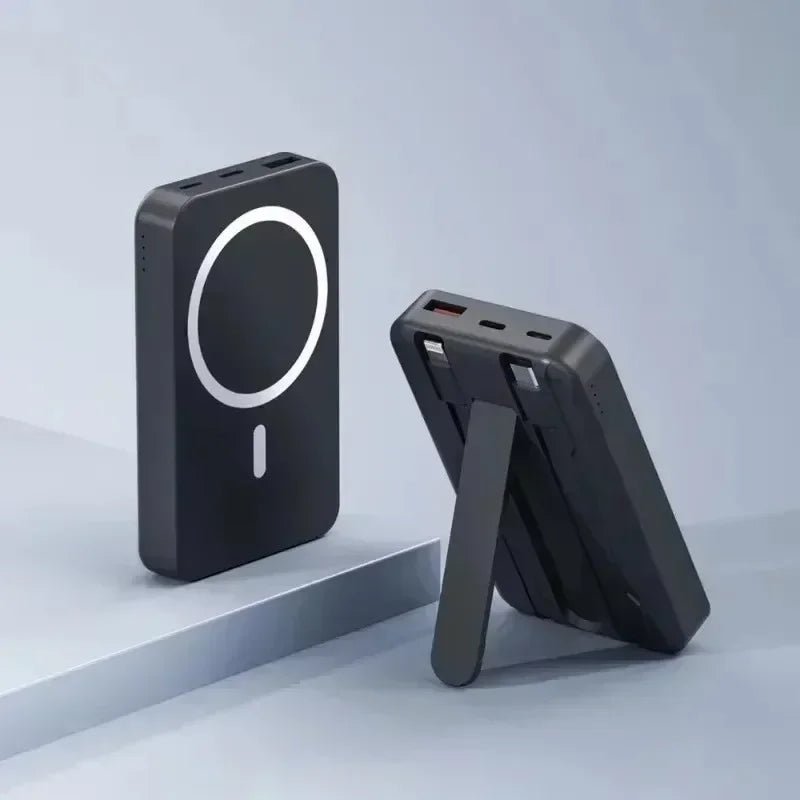 Wireless power bank, built - in cable holder, large capacity - AURA