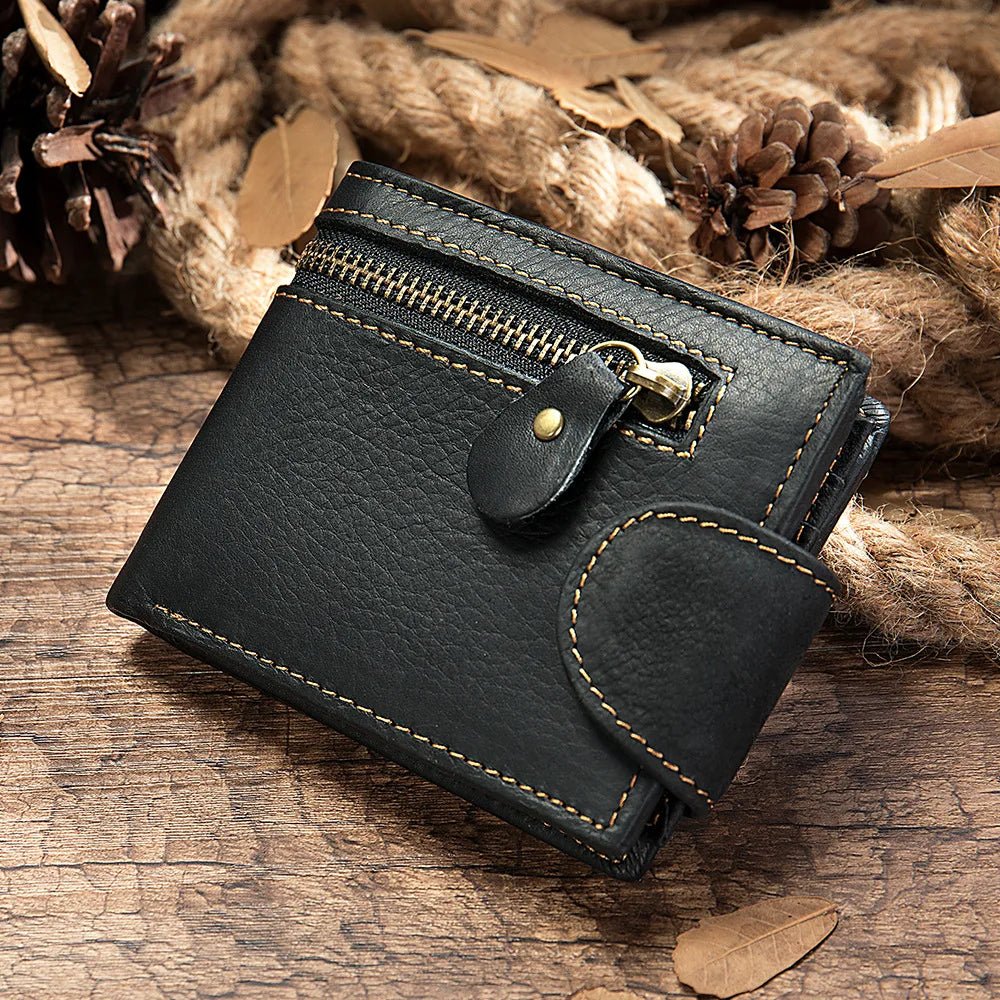 Crazy Horse Cowhide Leather Wallet for Men Genuine Leather Men Wallet - AURA