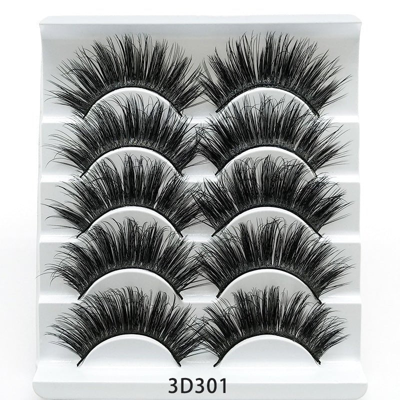Mink False Eyelashes 3D False Eyelashes Five Pairs Of Soft Cotton Stalk Eyelashes - AURA