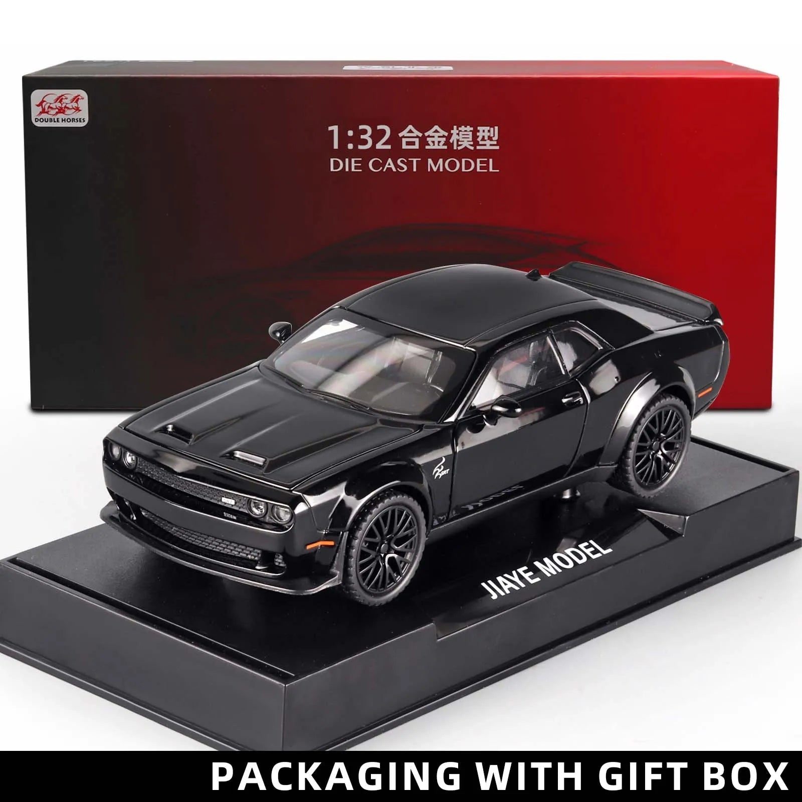 Dodge Challenger Hellcat Toy Car for 1: 32 Scale Die Cast Metel Cars Toy - AURA