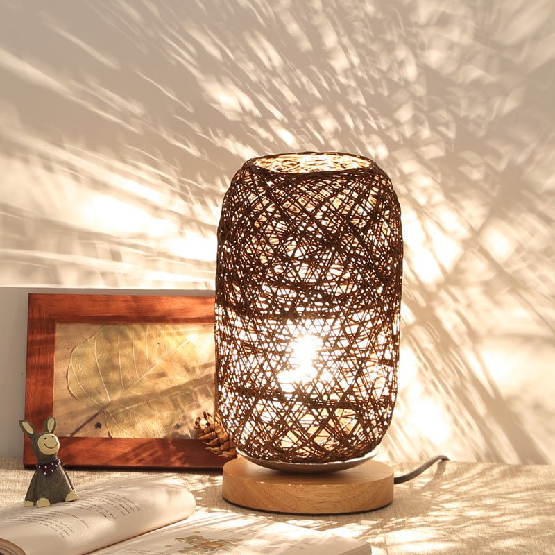 Bedroom Bedside Decoration Dimmable LED Night Light Wooden Twine Vine Bal Table Lamp - AURA