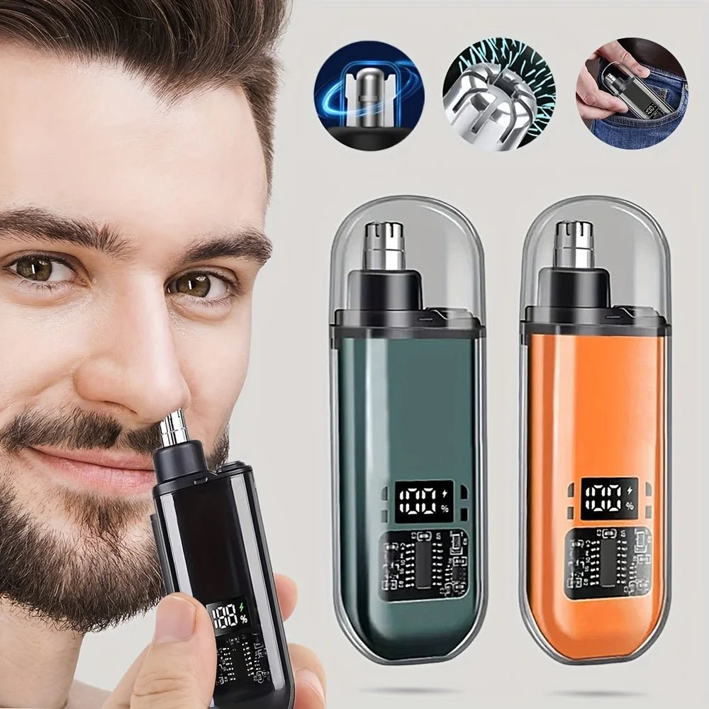 Suitable for men, USB charging nose and ear hair trimmer portable electric nose hair clipper - AURA