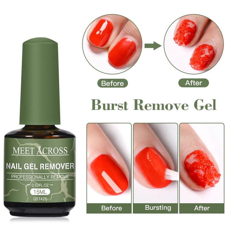 MEET ACROSS 15ml Magic Fast Nail Gel Polish Remover Clean UV Soak Off - AURA