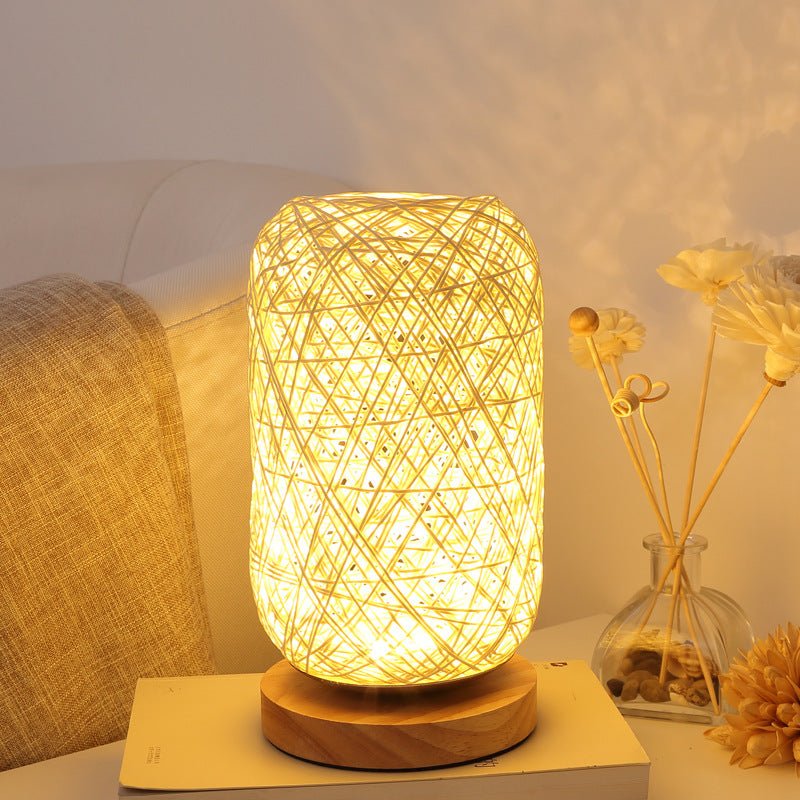 Bedroom Bedside Decoration Dimmable LED Night Light Wooden Twine Vine Bal Table Lamp - AURA