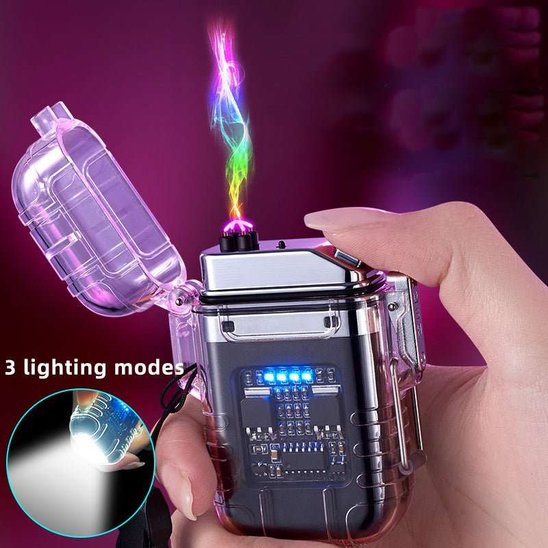 Transparent Shell Double Arc Lighter Waterproof And Windproof - AURA