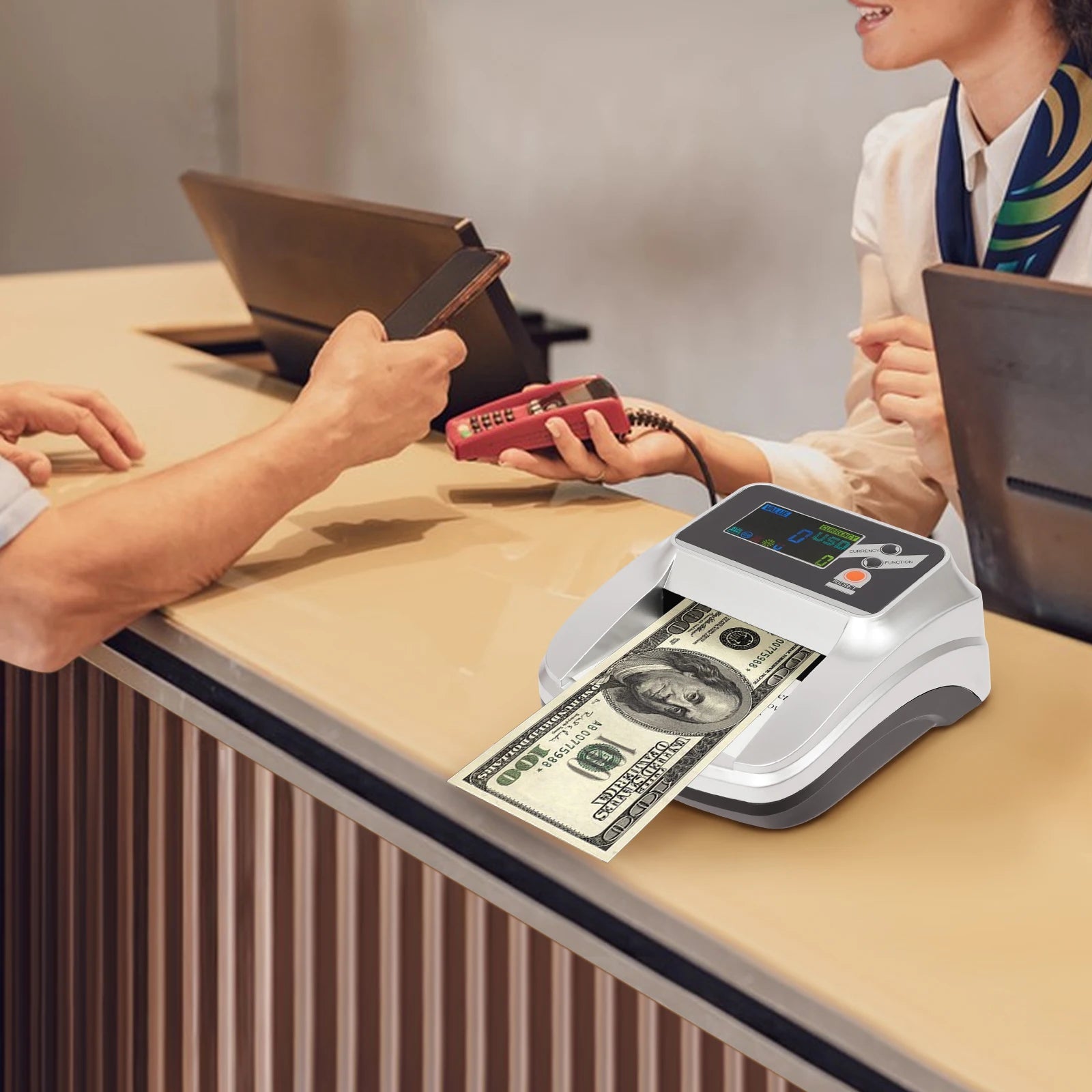 110V Money Counter Machine, Dollar Bill Detector, Counterfeit Money Checker - AURA