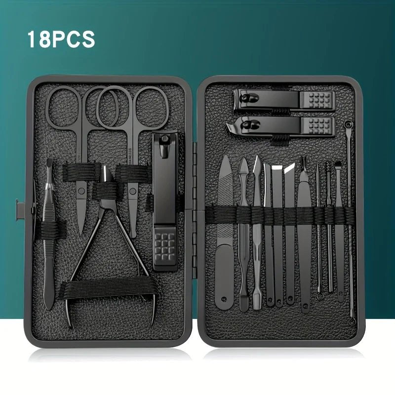 7/10/12/18/20/24PCS Set Professional Manicure Set Kits Stainless Steel Fingernail - AURA