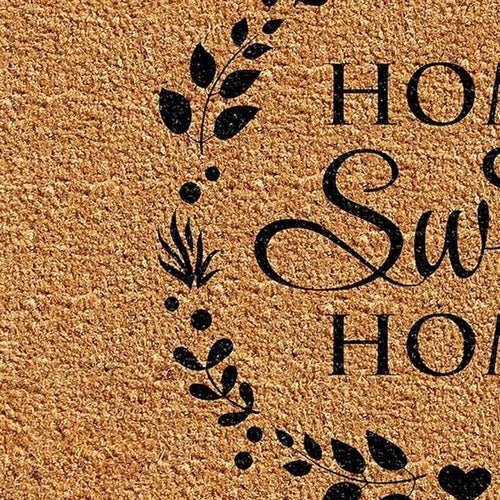 17" X 29" Natural and Black Coir Home Sweet Home Outdoor Door Mat - AURA