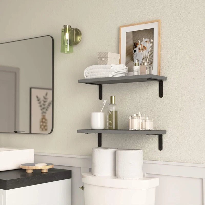 Wall Mounted Floating Shelves Wooden Shelves Home Living Room - AURA