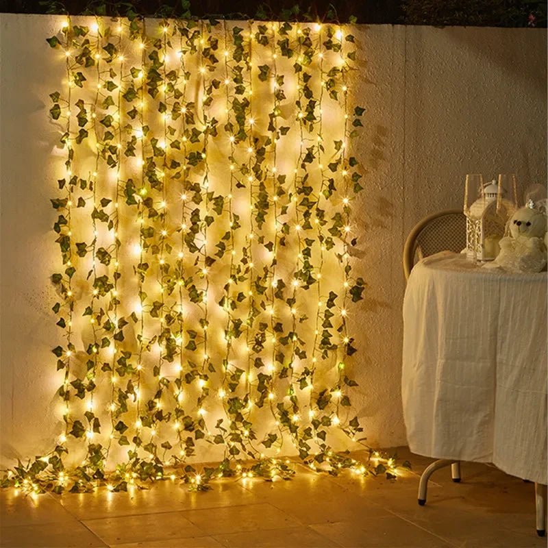 Flower Green Leaf String Lights Artificial Vine Fairy Lights Battery - AURA