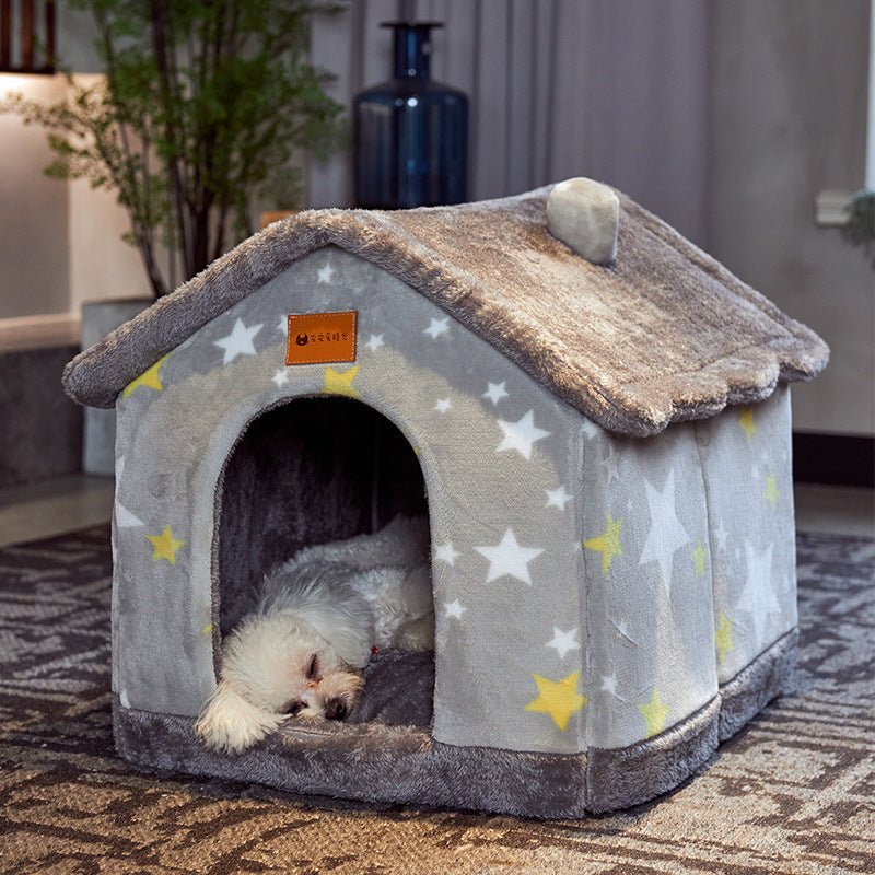 Foldable Dog House Pet Cat Bed Winter Dog Villa - AURA