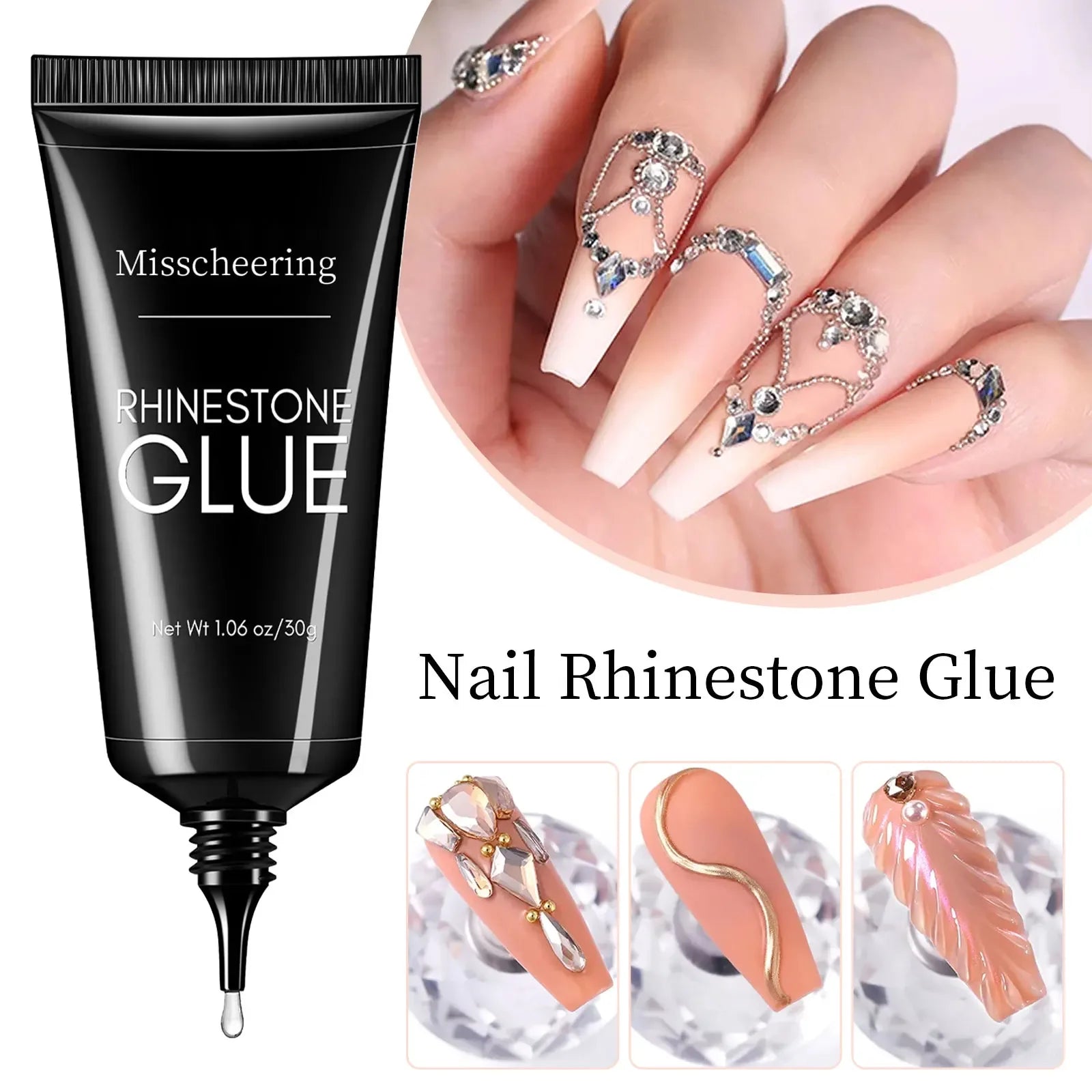 30g Nail Rhinestone Glue for Nails Super Strong Gel Nail Glue - AURA