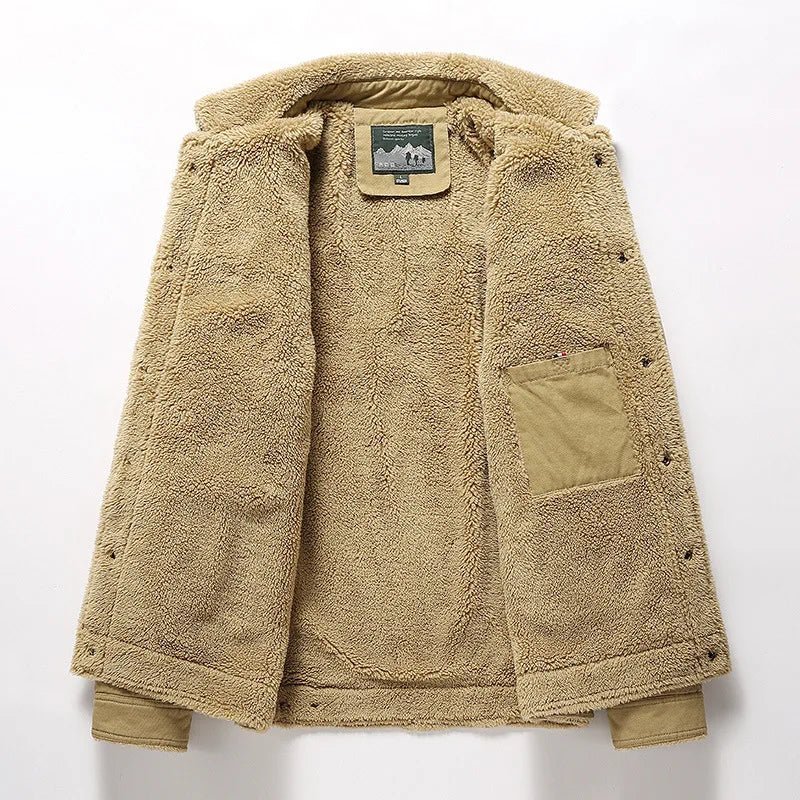 Men 2025 Winter New Fleece Thick Warm Jacket Men Fashion Casual Windproof Coat - AURA
