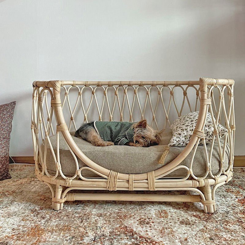 Pet Bed Handmade Rattan Woven Pet Bed Sofa For Dogs - AURA